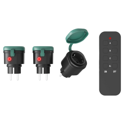 Calex Outdoor Socket - 3x sockets - Remote Control