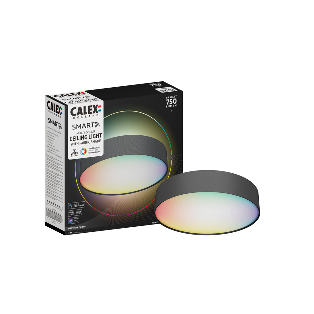 Calex Smart Ceiling Lamp 30cm - RGB+Warm White - Black