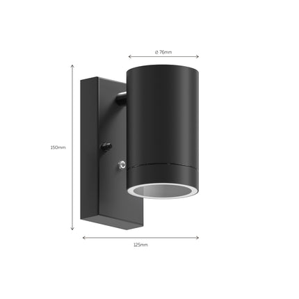 Calex Alba Wall Light - GU10 - Black