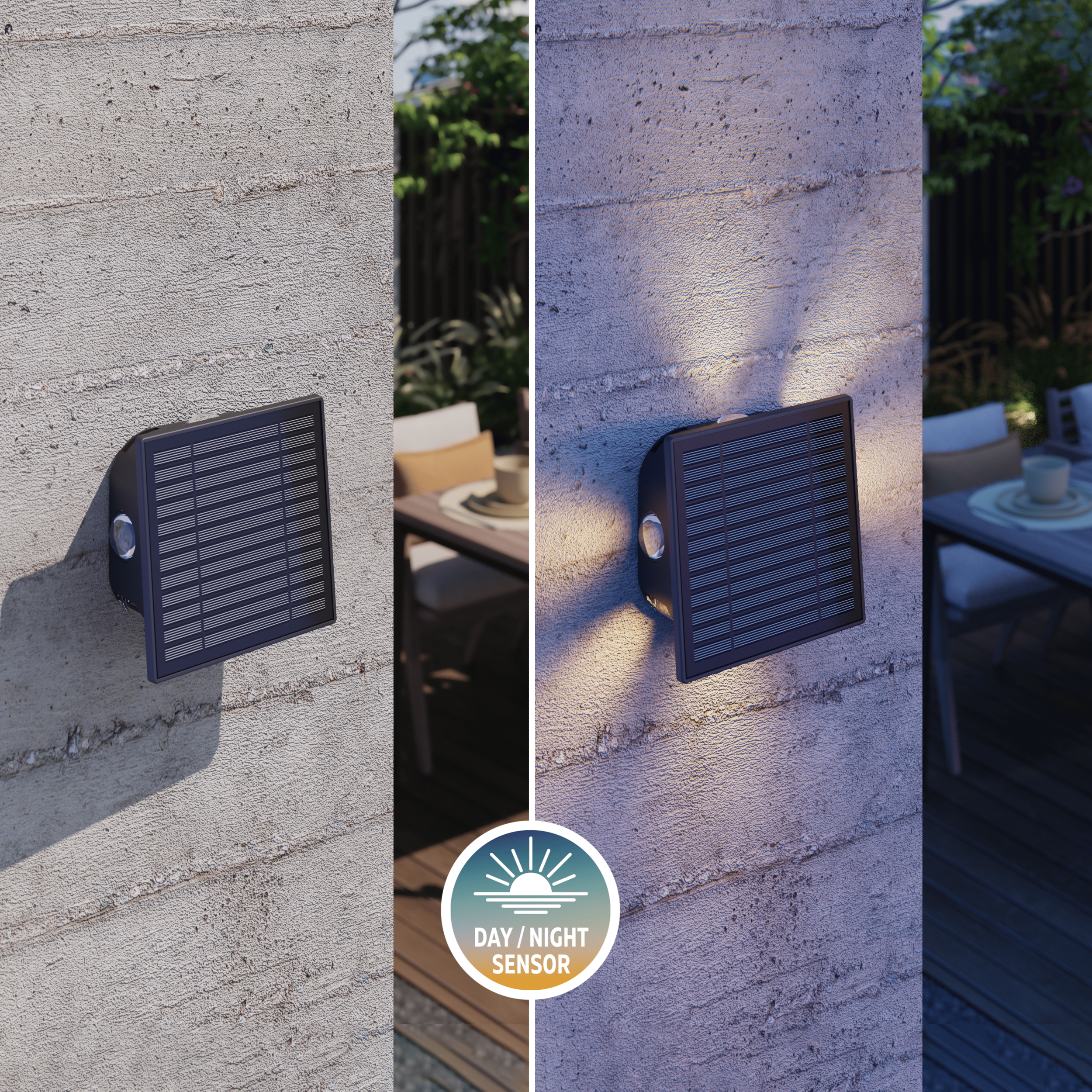 Calex Altamura Solar Wall Light - Black
