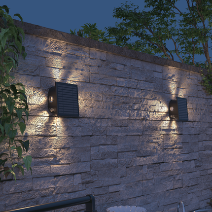 Calex Altamura Solar Wall Light - Black