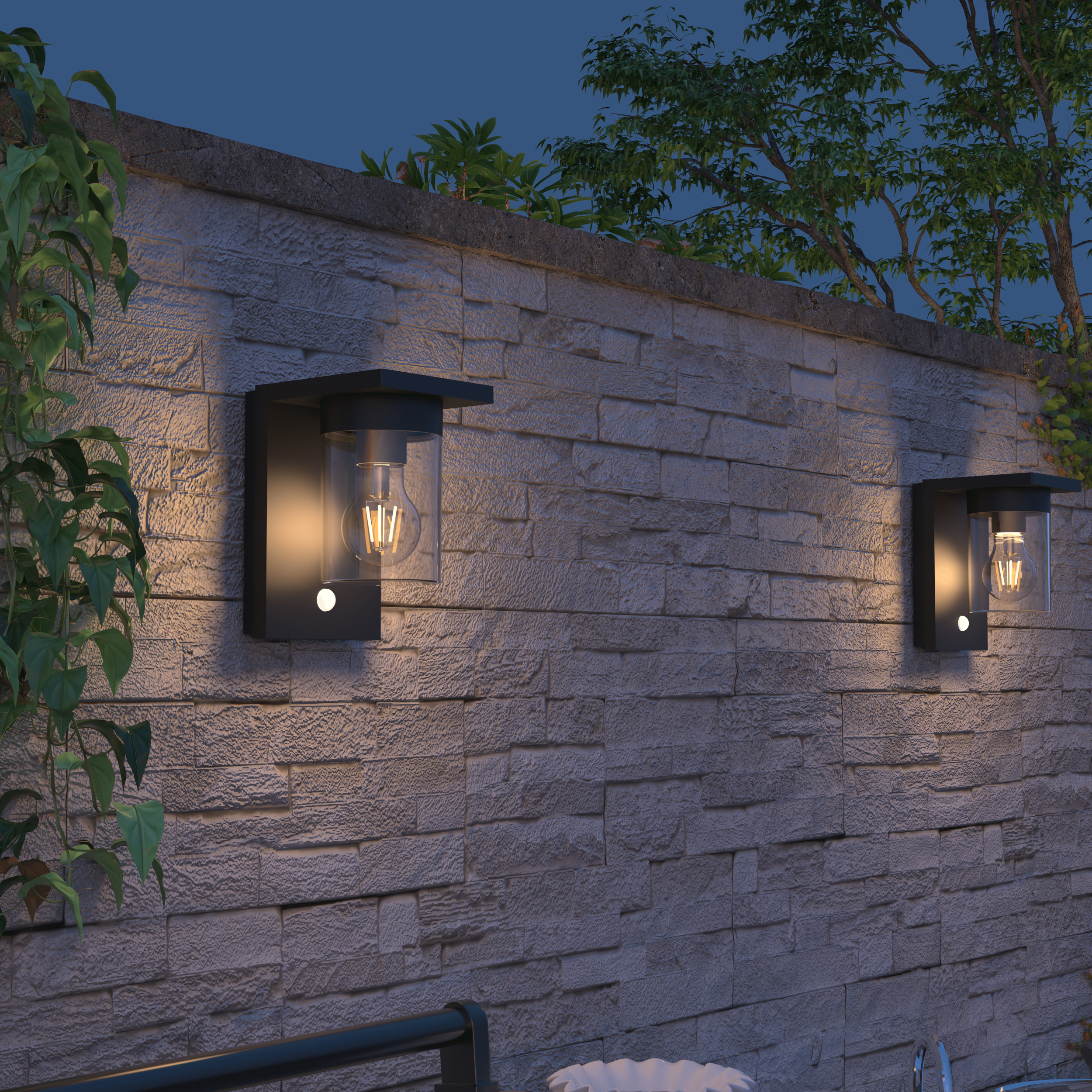 Calex Asti Solar Wall Light - Black