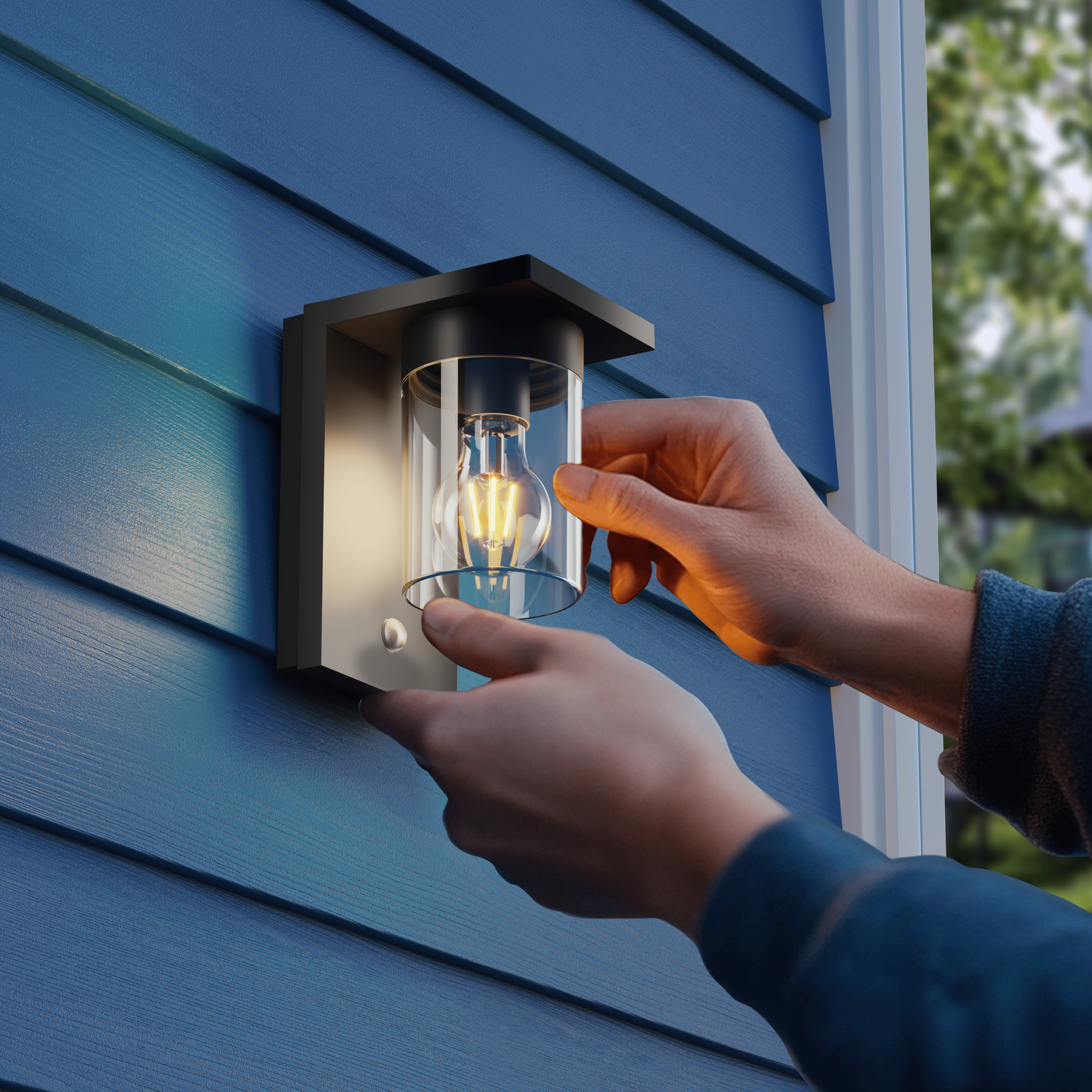 Calex Asti Solar Wall Light - Black