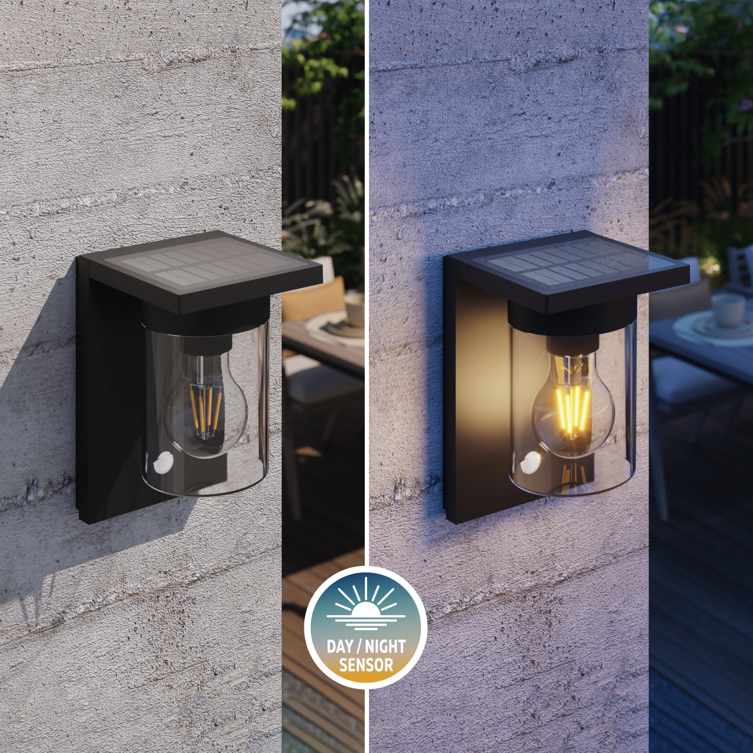 Calex Asti Solar Wall Light - Black