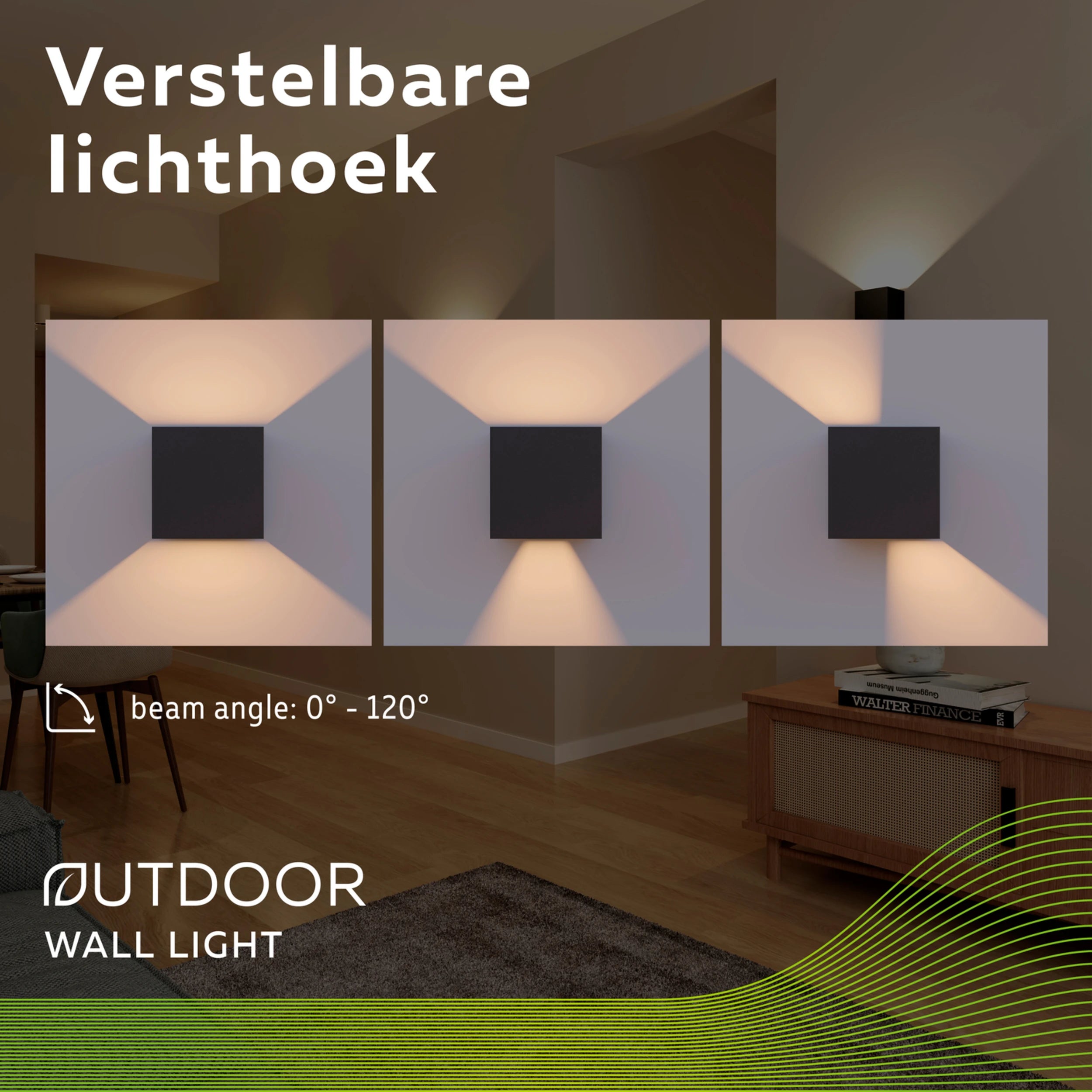 Calex Bari LED Wall Light - Up & Down - Black