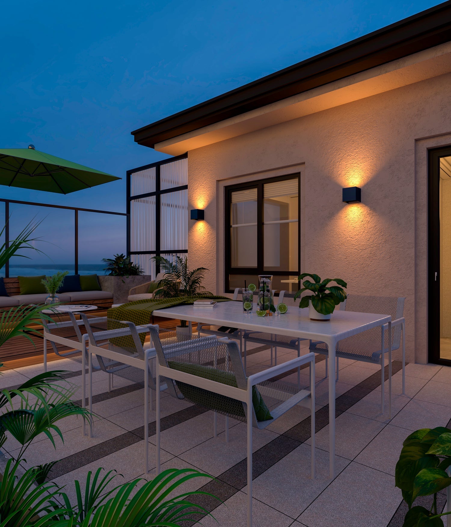 Calex Bari LED Wall Light - Up & Down - Black