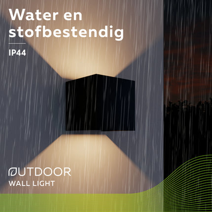 Calex Bari LED Wall Light - Up & Down - Black