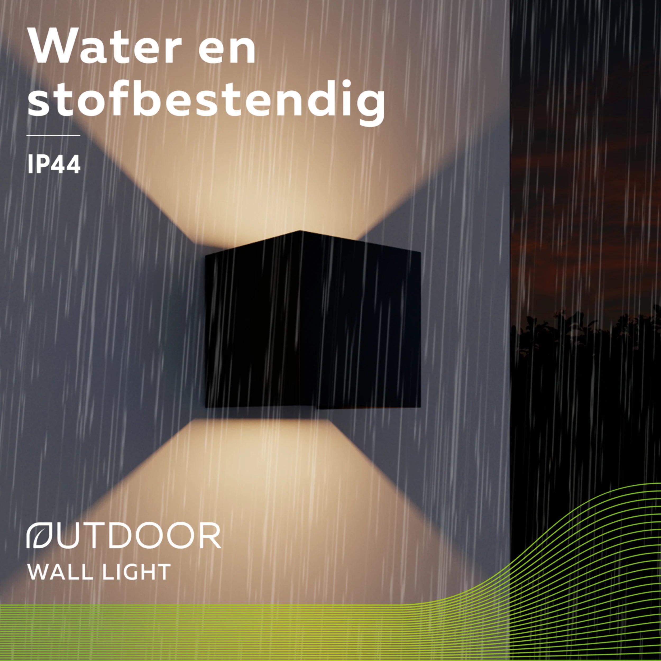 Calex Bari LED Wall Light - Up & Down - Black