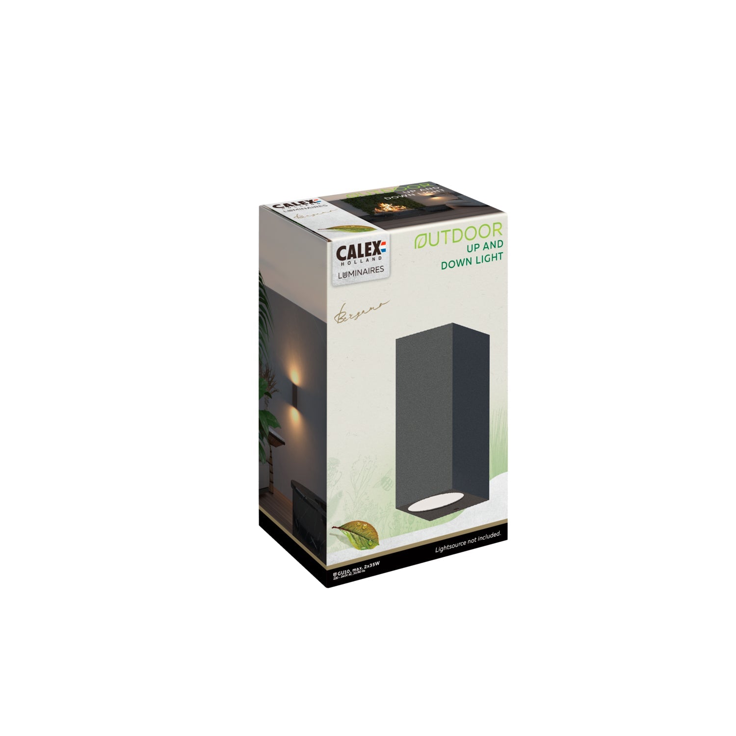 Calex Bergamo Wall Light - Up & Down - 2x GU10 - Black