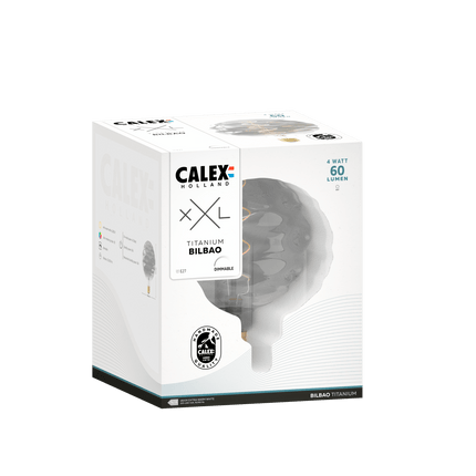 Calex Bilbao Bulb - E27 - Filament - Titanium