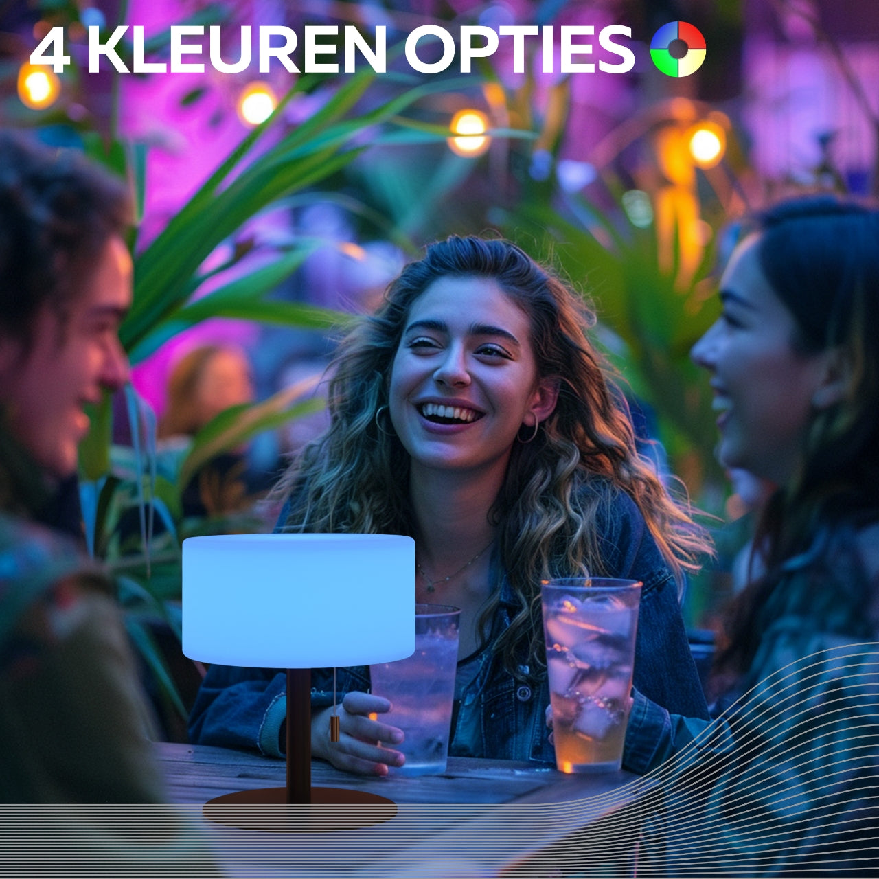 Calex Cascia Outdoor Table Lamp - Rechargeable - White