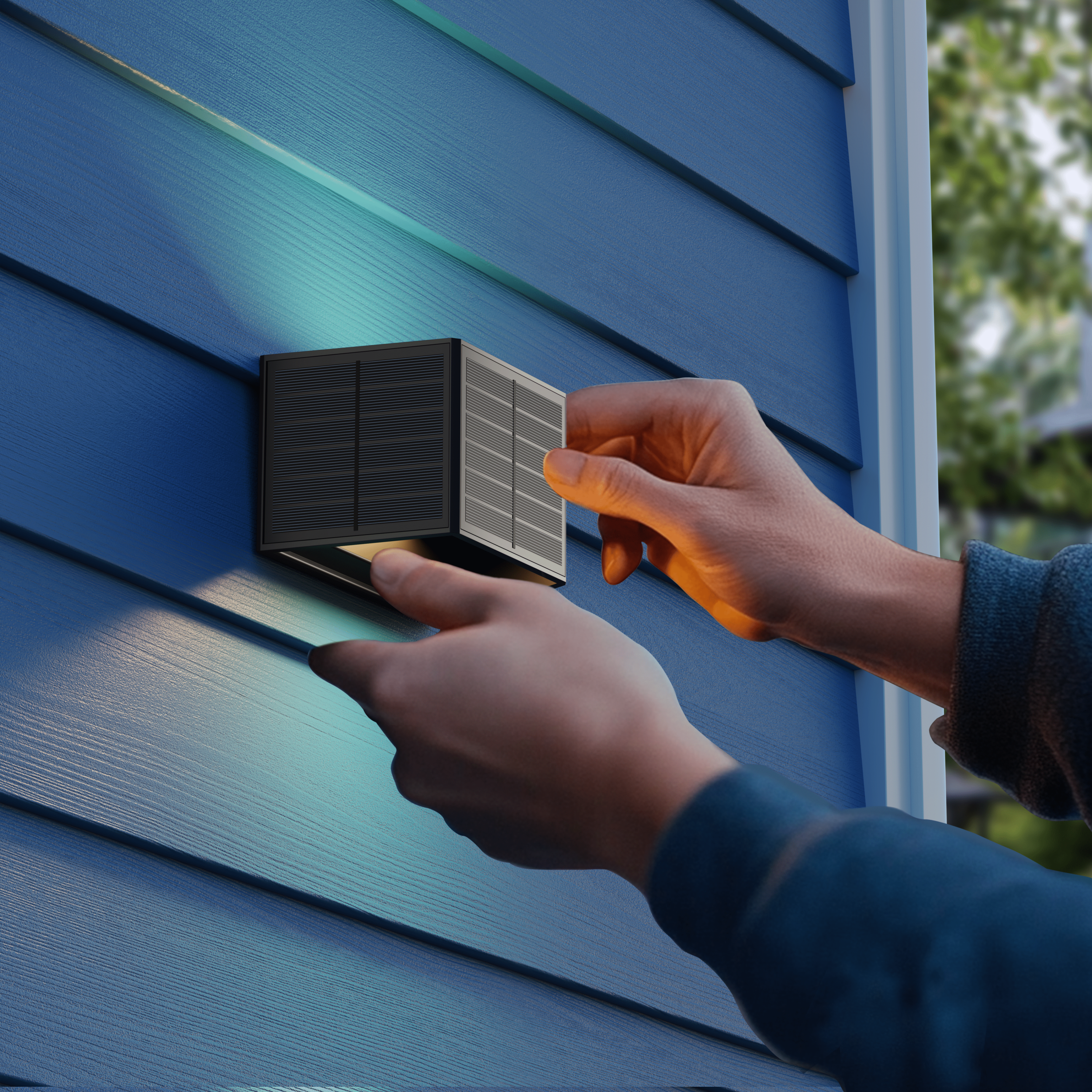 Calex Caserta Solar Wall Light - Up & Down - Black