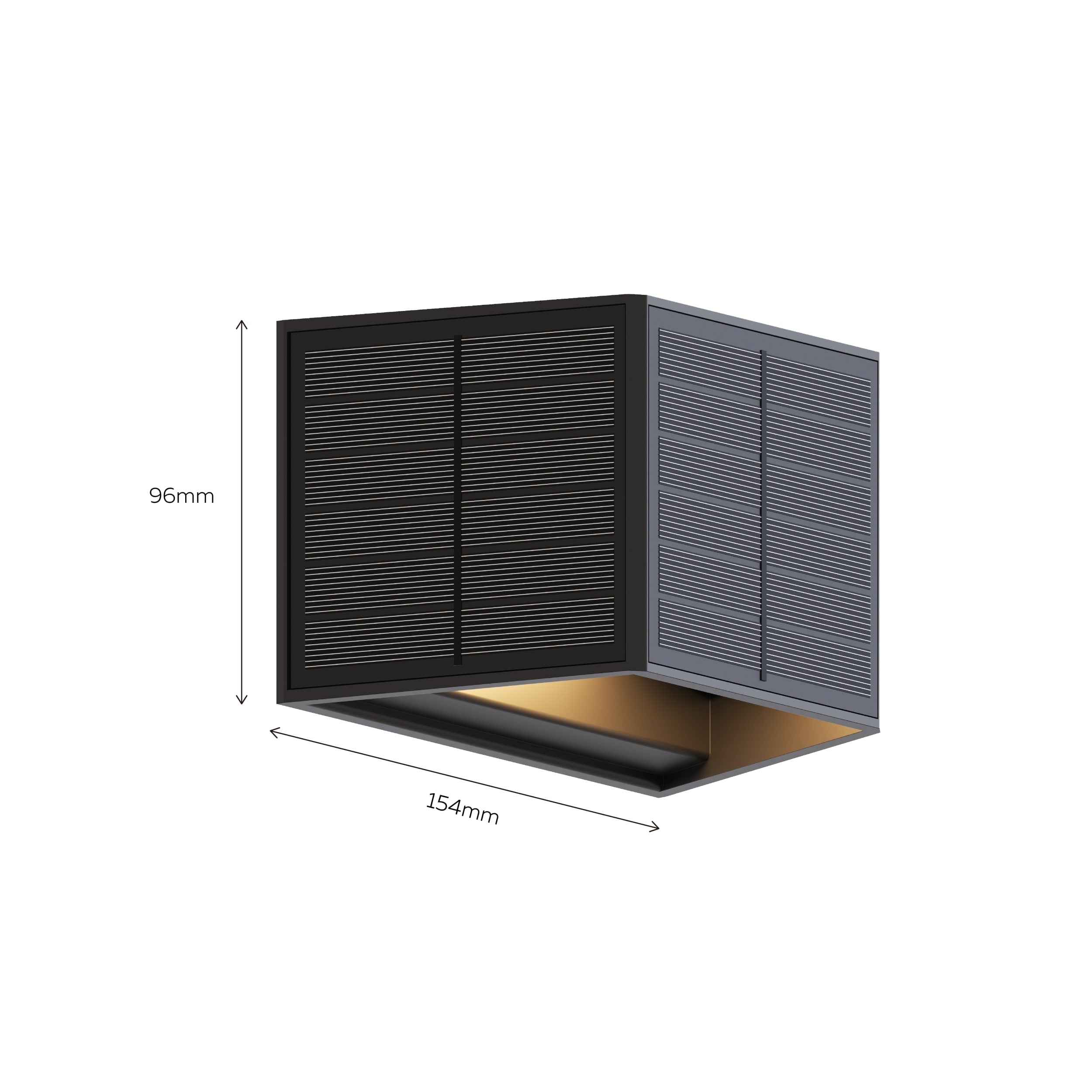 Calex Caserta Solar Wall Light - Up & Down - Black