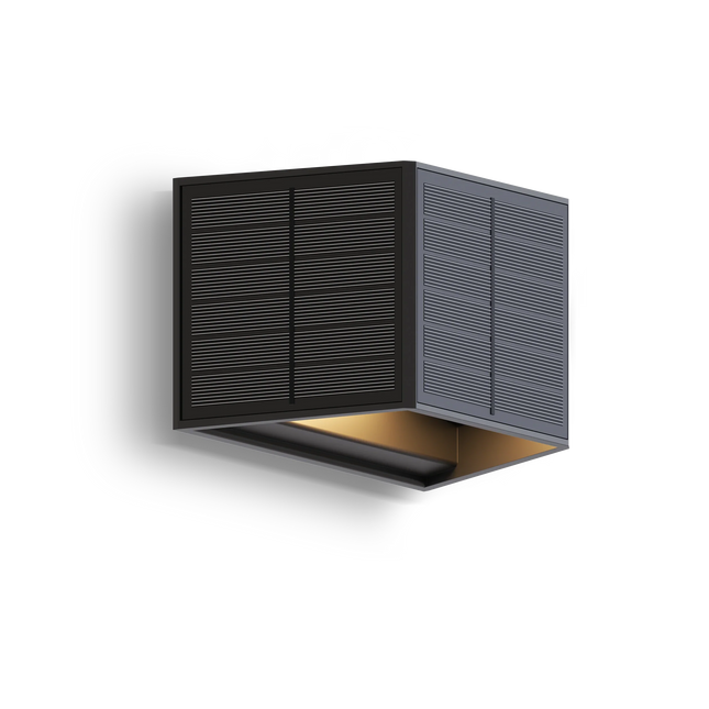 Calex Caserta Solar Wall Light - Up & Down - Black