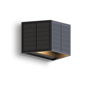 Calex Caserta Solar Wall Light - Up & Down - Black