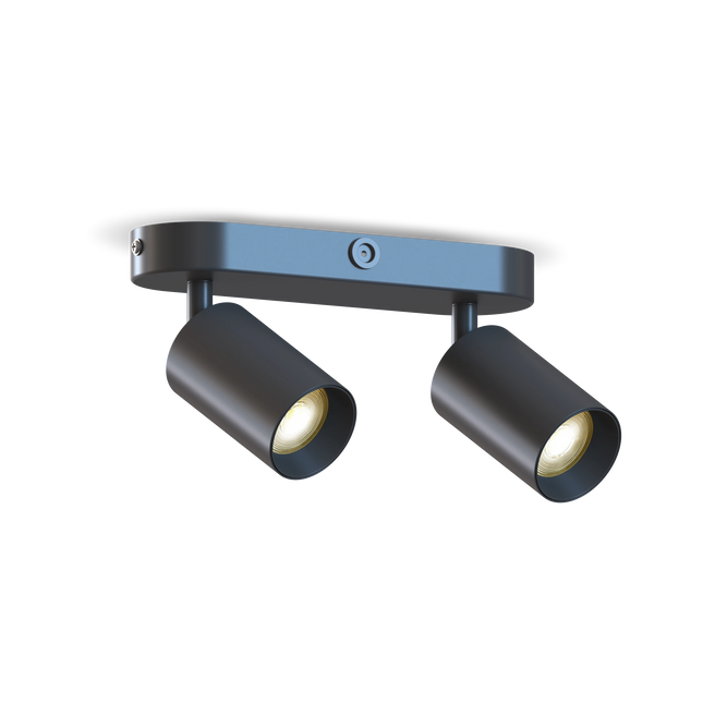 Calex Ceiling Spot Light - 2x GU10 - Oval - Black