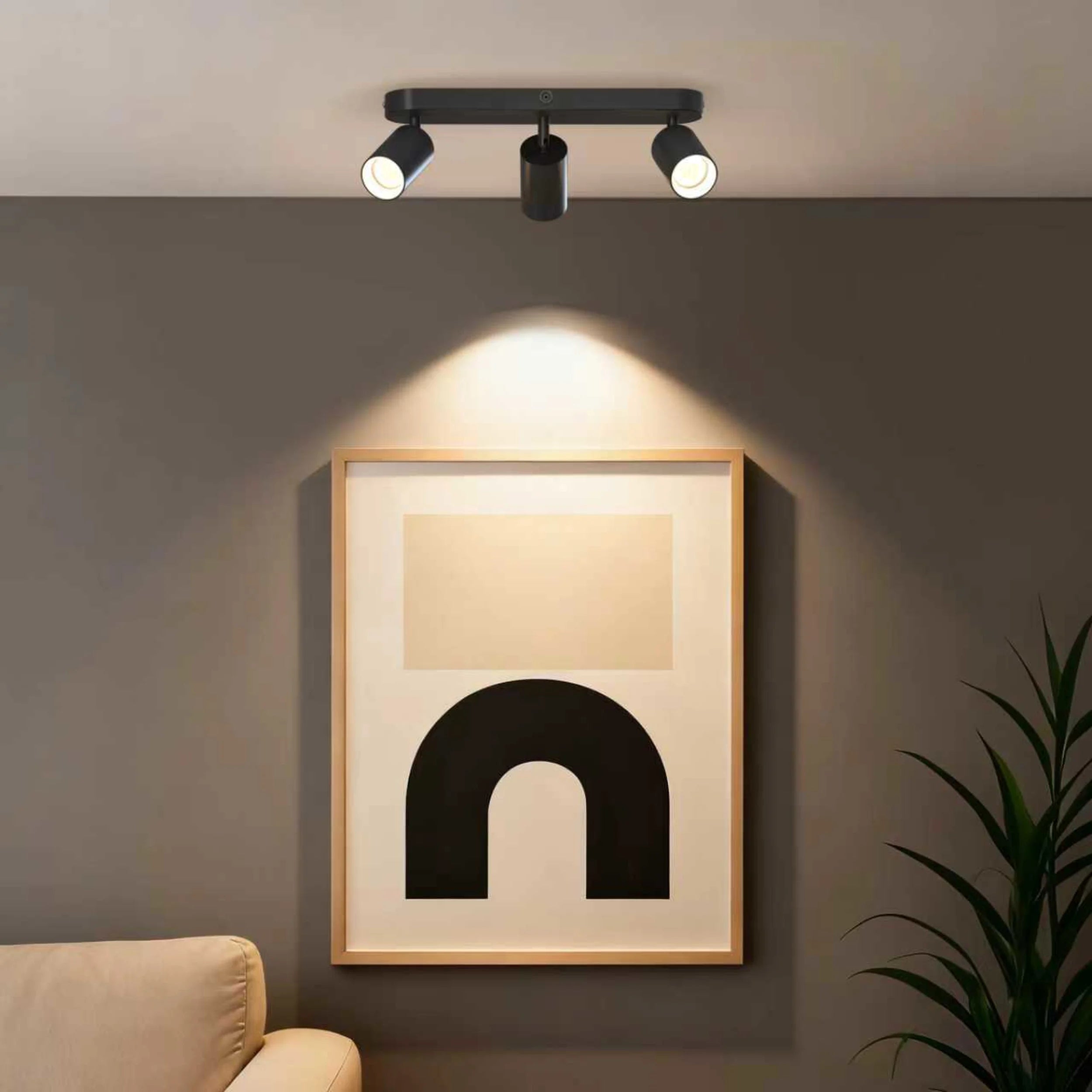 Calex Ceiling Spot Light - 3x GU10 - Oval - Black