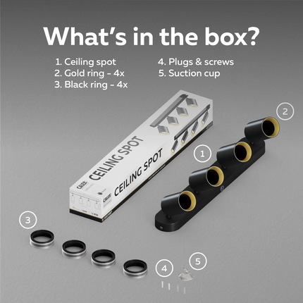 Calex Ceiling Spot Light - 4x GU10 - Oval - Black