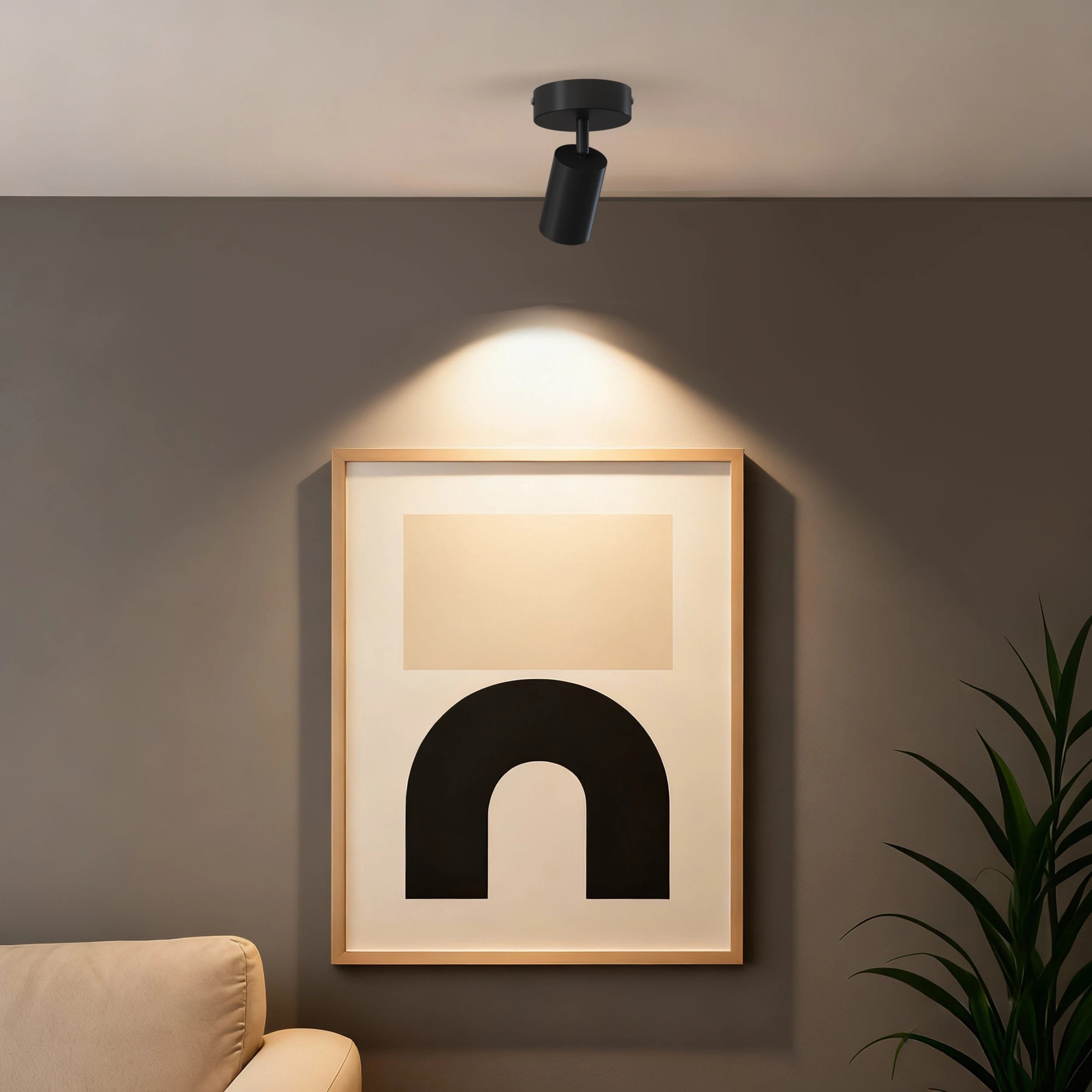 Calex Ceiling Spot light - 1x GU10 - Round - Black