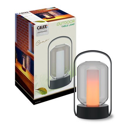 Calex Como Outdoor Table Lantern - Rechargeable - Black