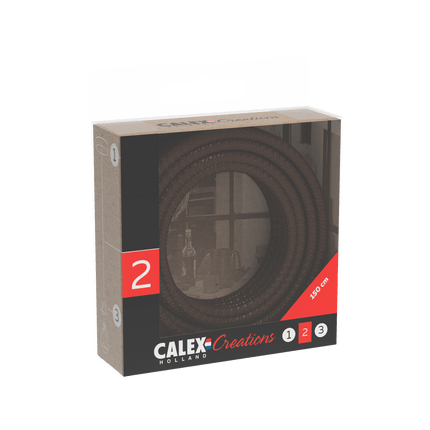Calex Creations Fabric cable - Brown - 1.5meter