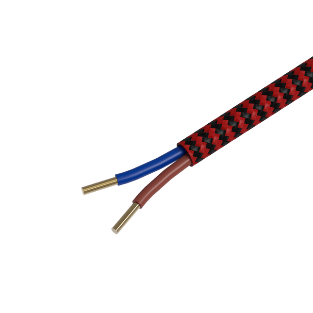 Calex Creations Fabric cable - Red/Black - 1.5meter