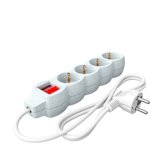 Calex - Egg shape - Multiple Socket - 4x16A+Switch (Dots) - White