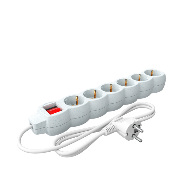 Calex - Egg shape - Multiple Socket - 6x16A+Switch (Dots) - White