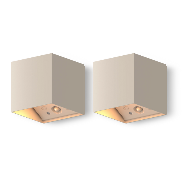 Calex Falerna Rechargeable Wall Light - 2 Pack - Sand