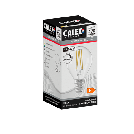 Calex Filament LED Lamp - E14 - P45 - Clear