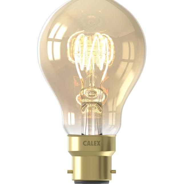 Calex Flex Filament LED Lamp - B22 -A60- Gold - 3.8W - Dimmable