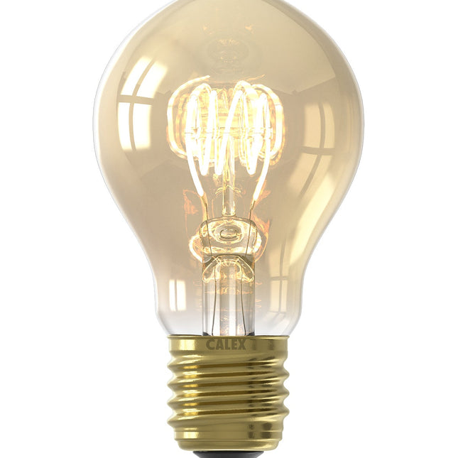 Calex Flex Filament LED Lamp - E27 -A60- Gold - 3.8W - Dimmable