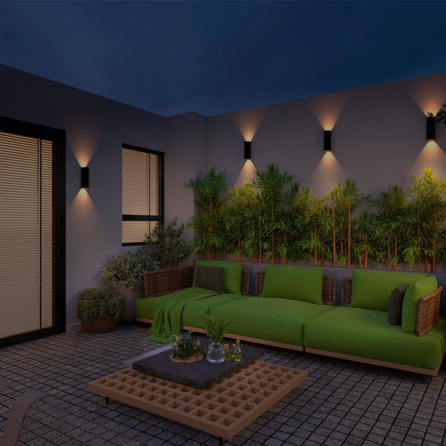 Calex Florence LED Wall Light - Up & Down - Black