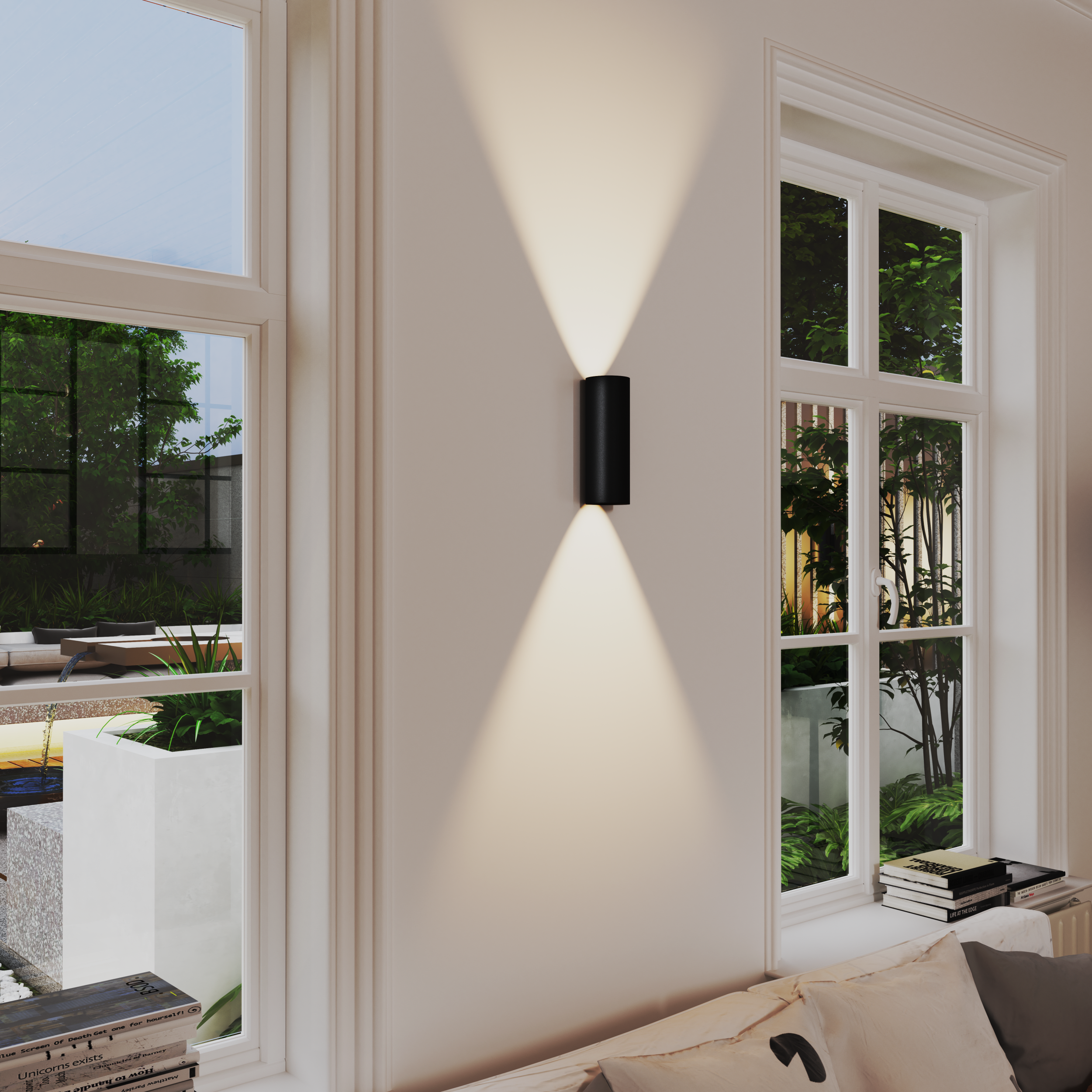 Calex Florence LED Wall Light - Up & Down - Black