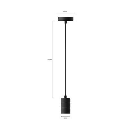 Calex Hanging Lamp - E27 - 150cm - Black