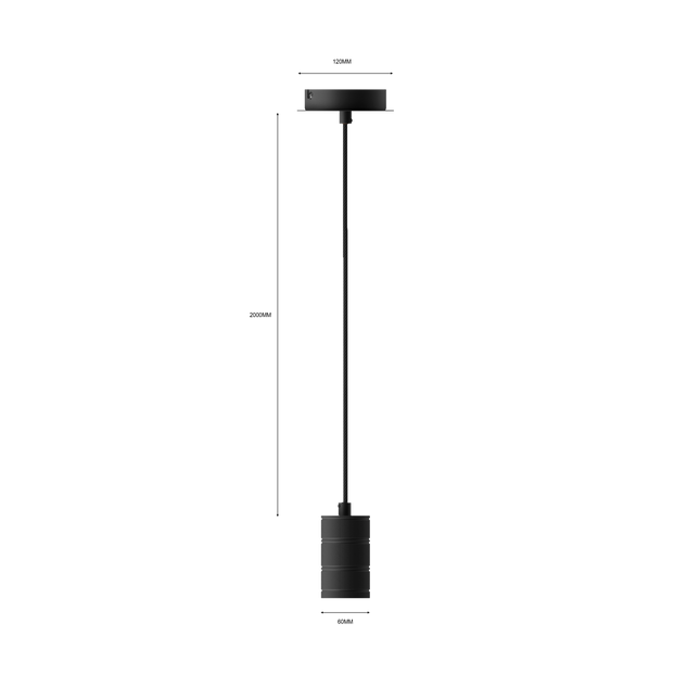 Calex Hanging Lamp - E27 - 150cm - Black