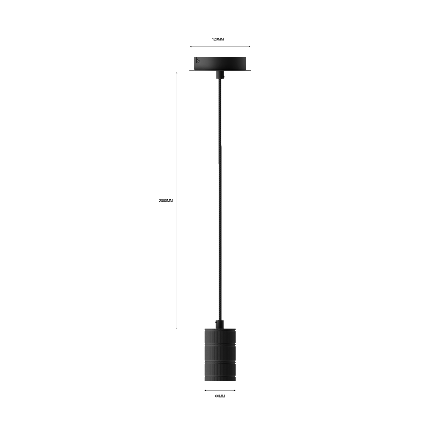 Calex Hanging Lamp - E27 - 150cm - Black