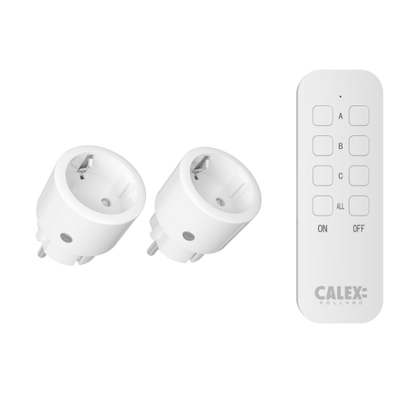 Calex Indoor Socket - 2x Sockets - Remote Control