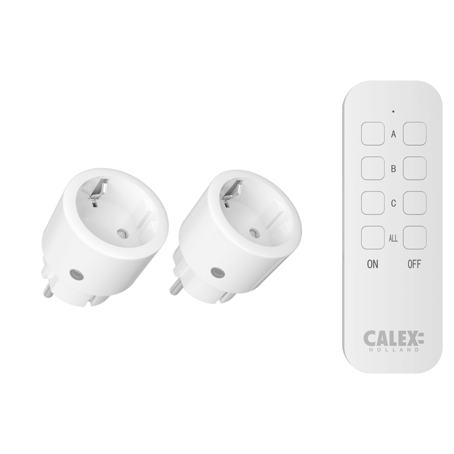 Calex Indoor Socket - 2x Sockets - Remote Control
