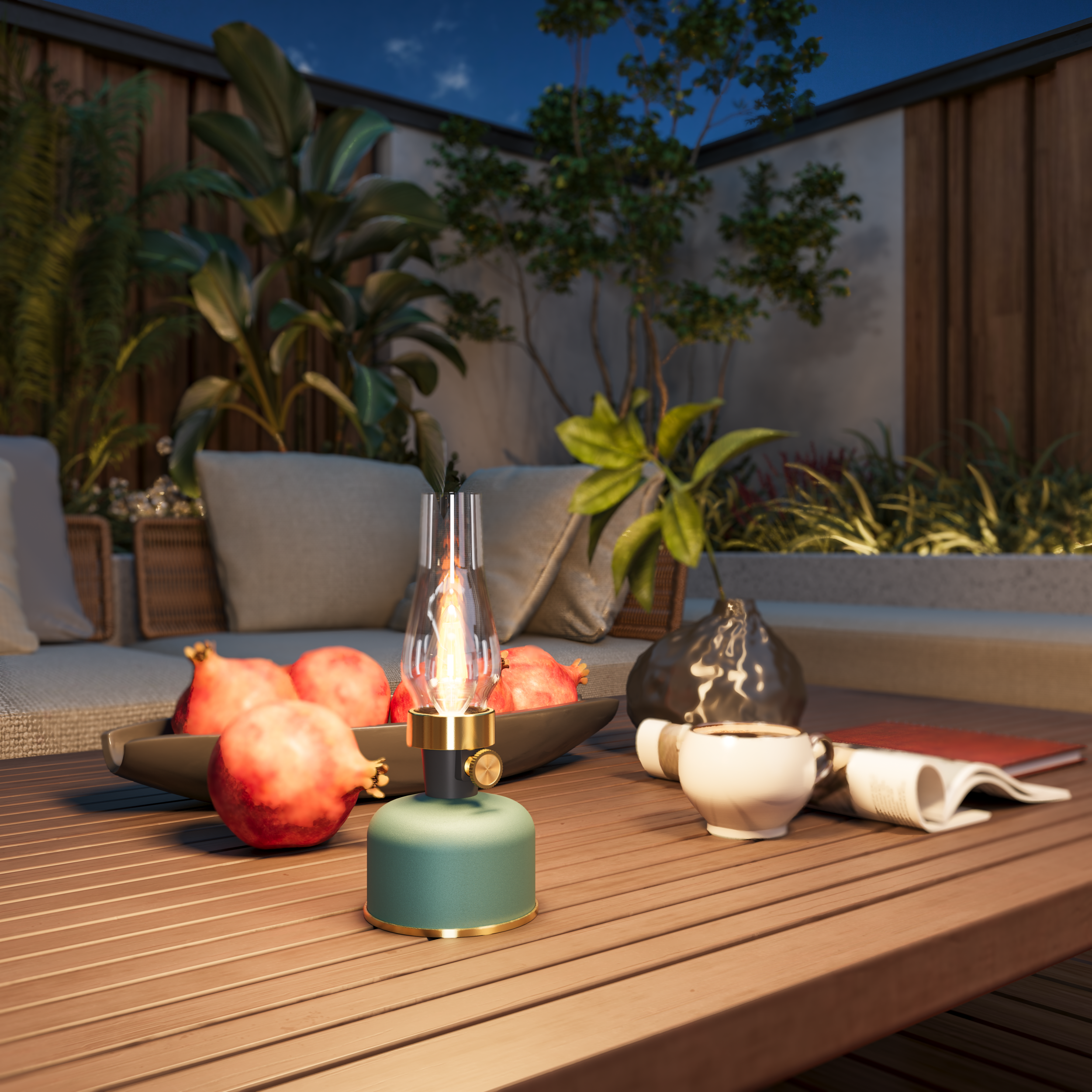 Calex Lavinio Rechargeable Table Light - Green