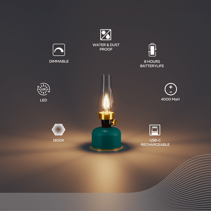 Calex Lavinio Rechargeable Table Light - Green