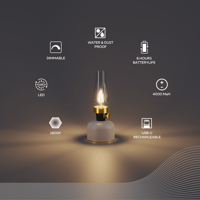 Calex Lavinio Rechargeable Table Light - Sand