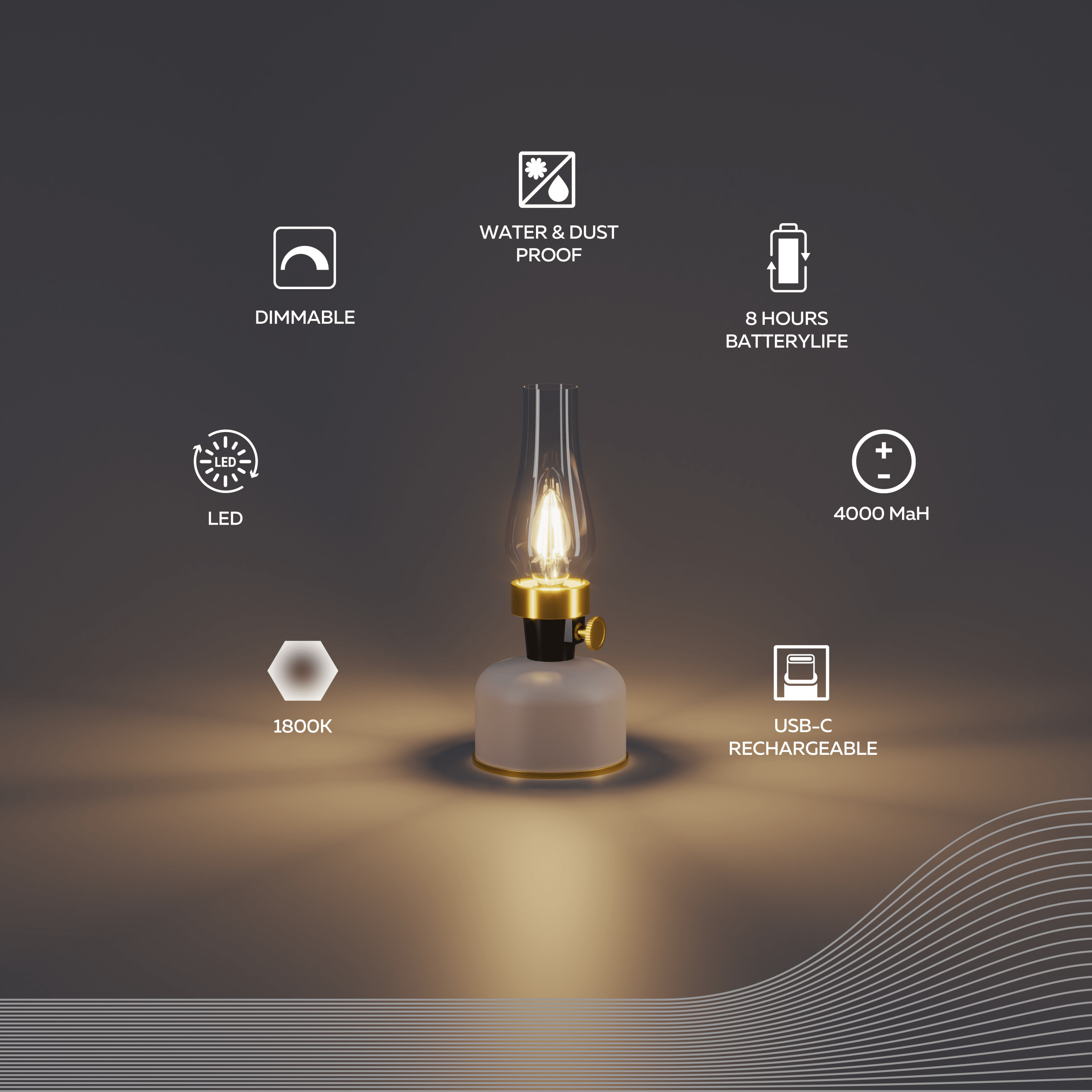 Calex Lavinio Rechargeable Table Light - Sand