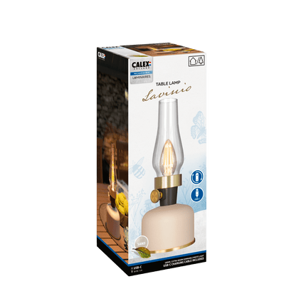 Calex Lavinio Rechargeable Table Light - Sand