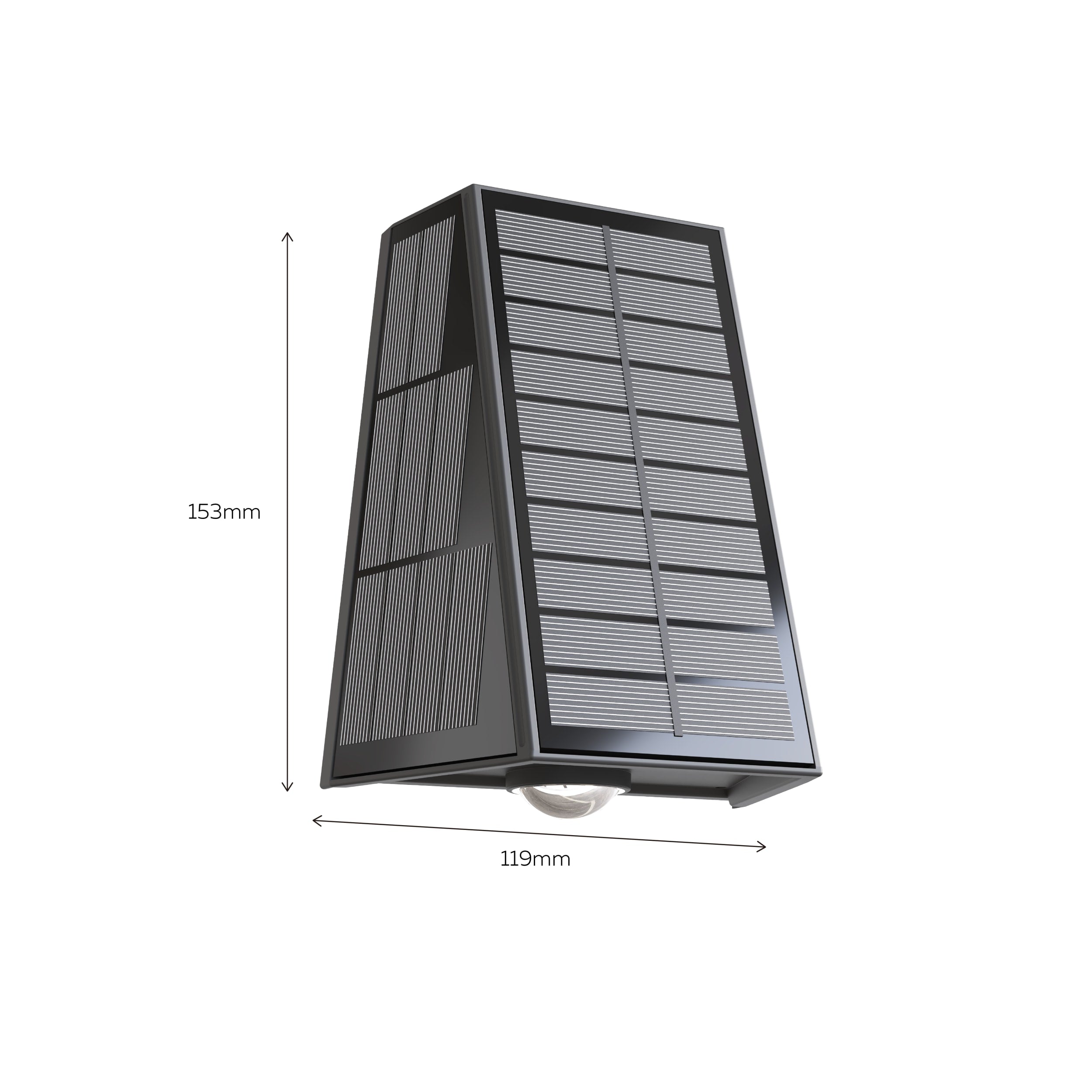 Calex Matera Solar Wall Light - Up & Down - Black