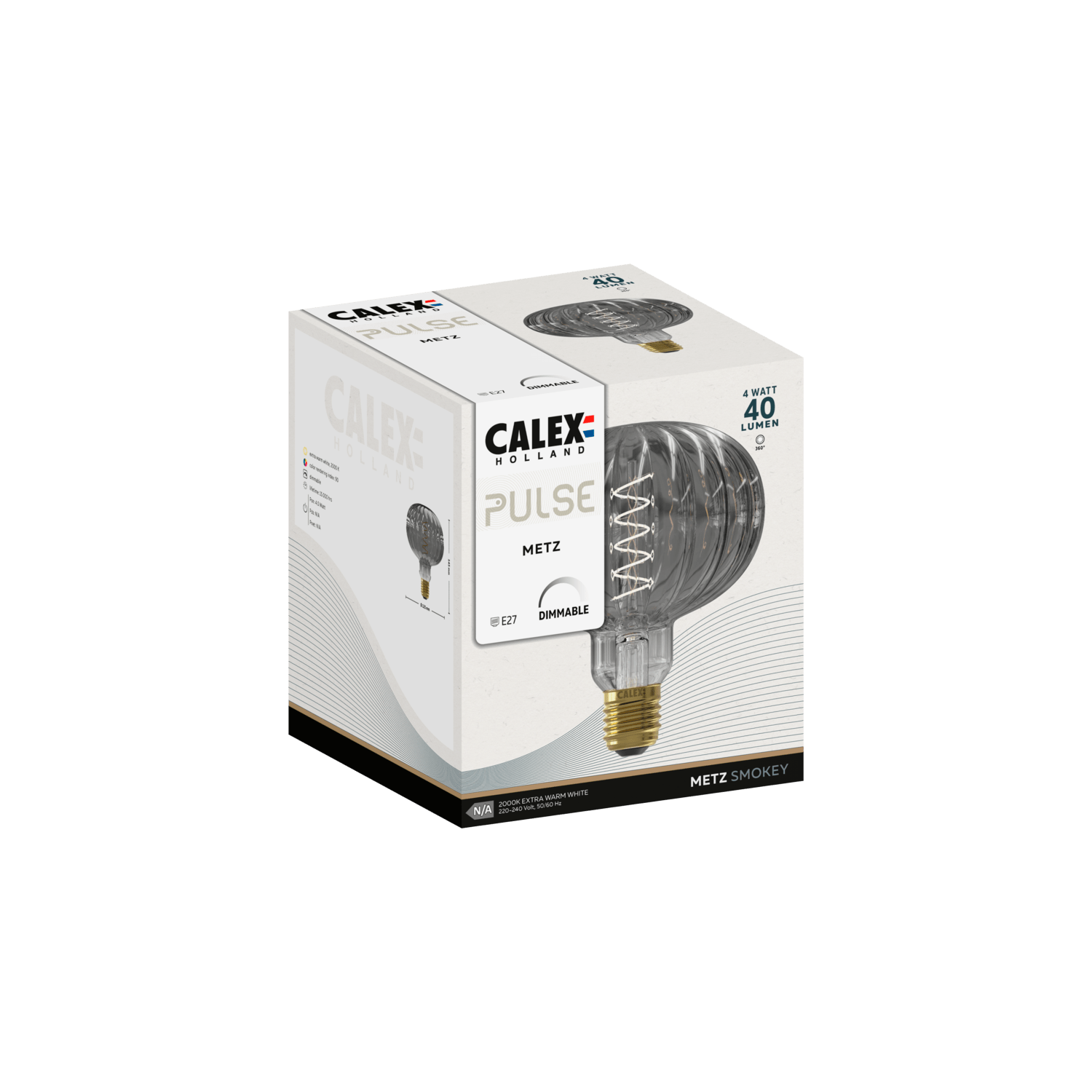 Calex Metz Bulb - E27 - Filament - Smokey