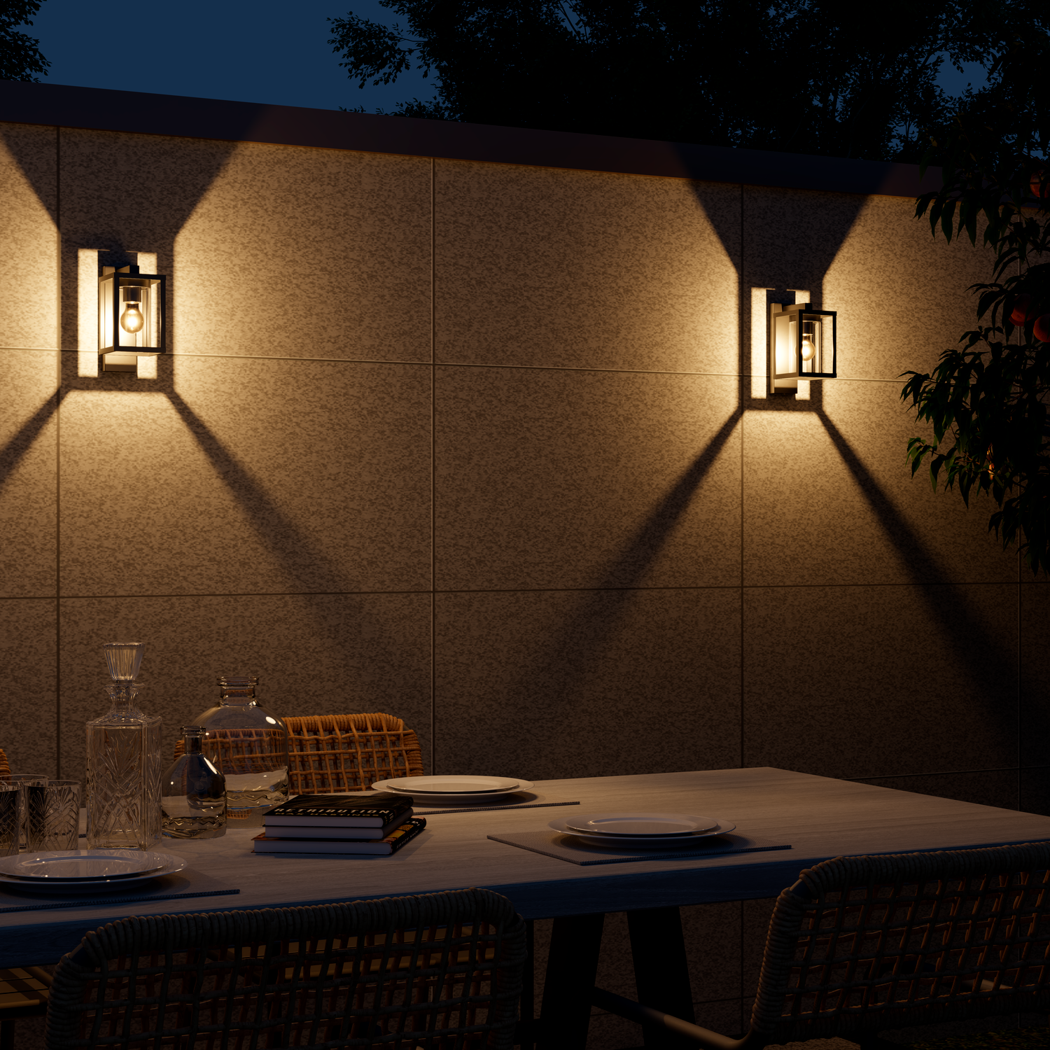 Calex Naples Wall Light - E27 - Day/Night sensor - Black