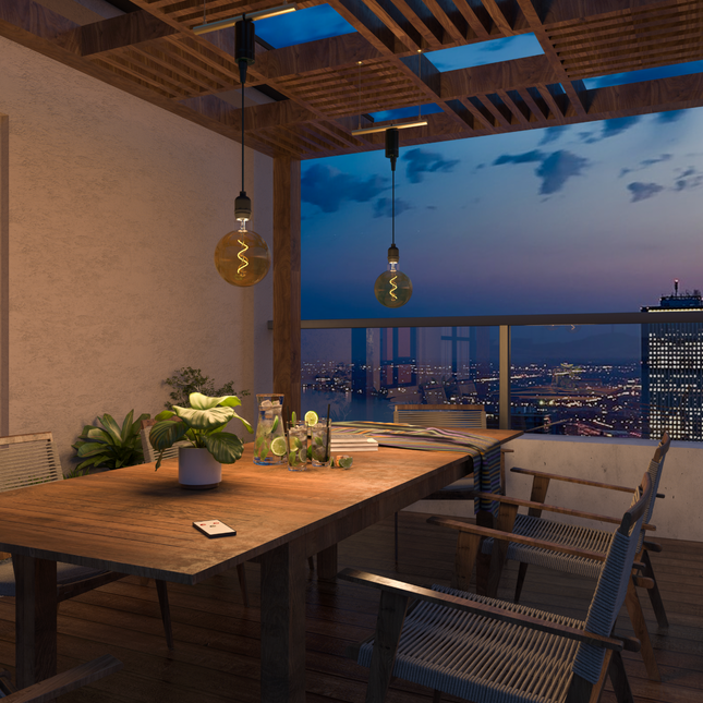 Calex Outdoor Pendant Light - G125 - Gold