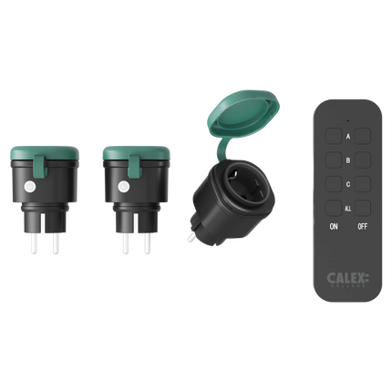 Calex Outdoor Socket - 3x sockets - Remote Control