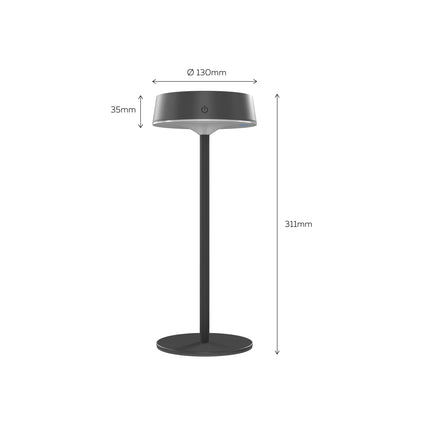 Calex Parma Solar Table Light - Black